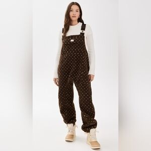 Marea By Liz Joy Brown Polka Dot Scout  Sherpa Overalls Size L/XL